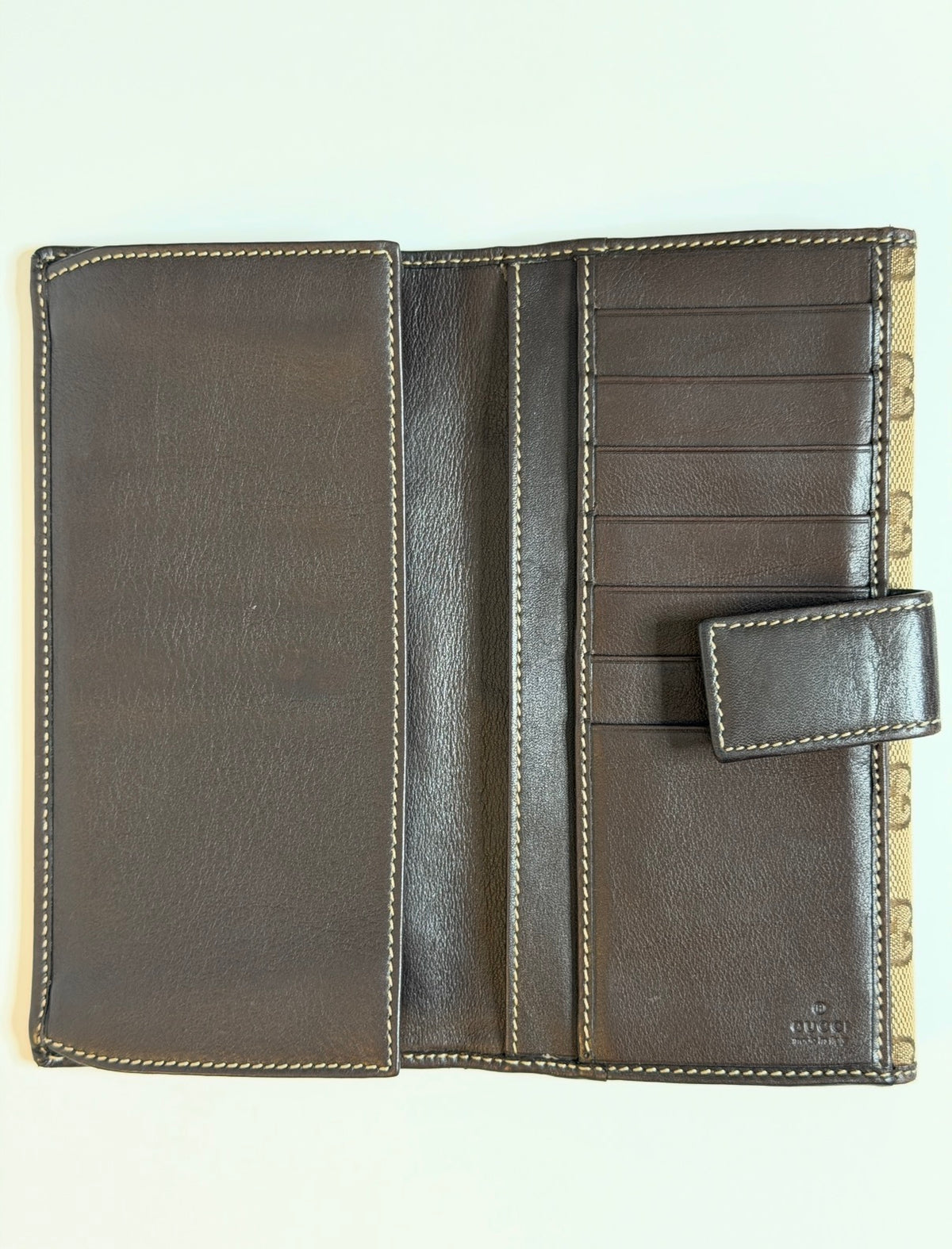 Authentic Gucci GG Canvas "Lovely Heart" Long Flap Wallet