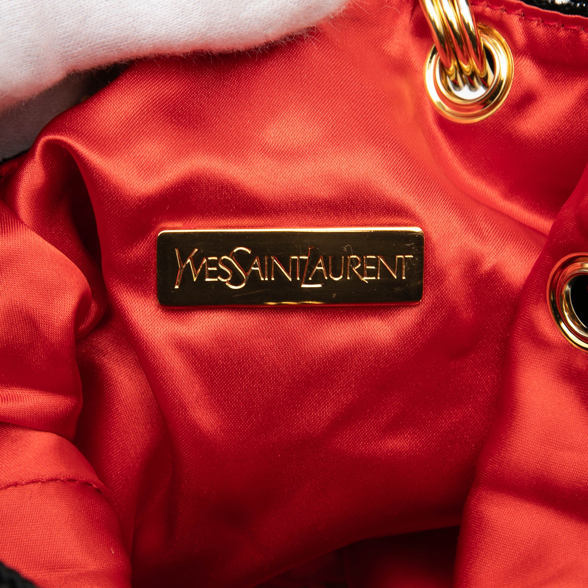 Vintage 1976 Yves Saint Laurent “20th Century” Velvet Tassel Drawstring Bucket Bag