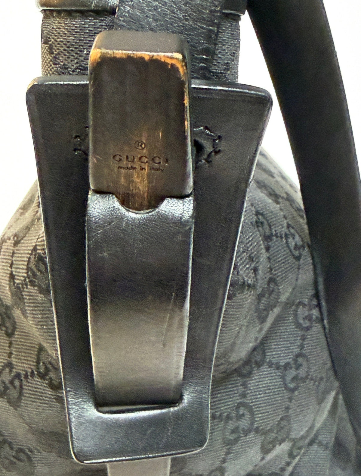 Gucci Black GG Canvas Bucket Bag