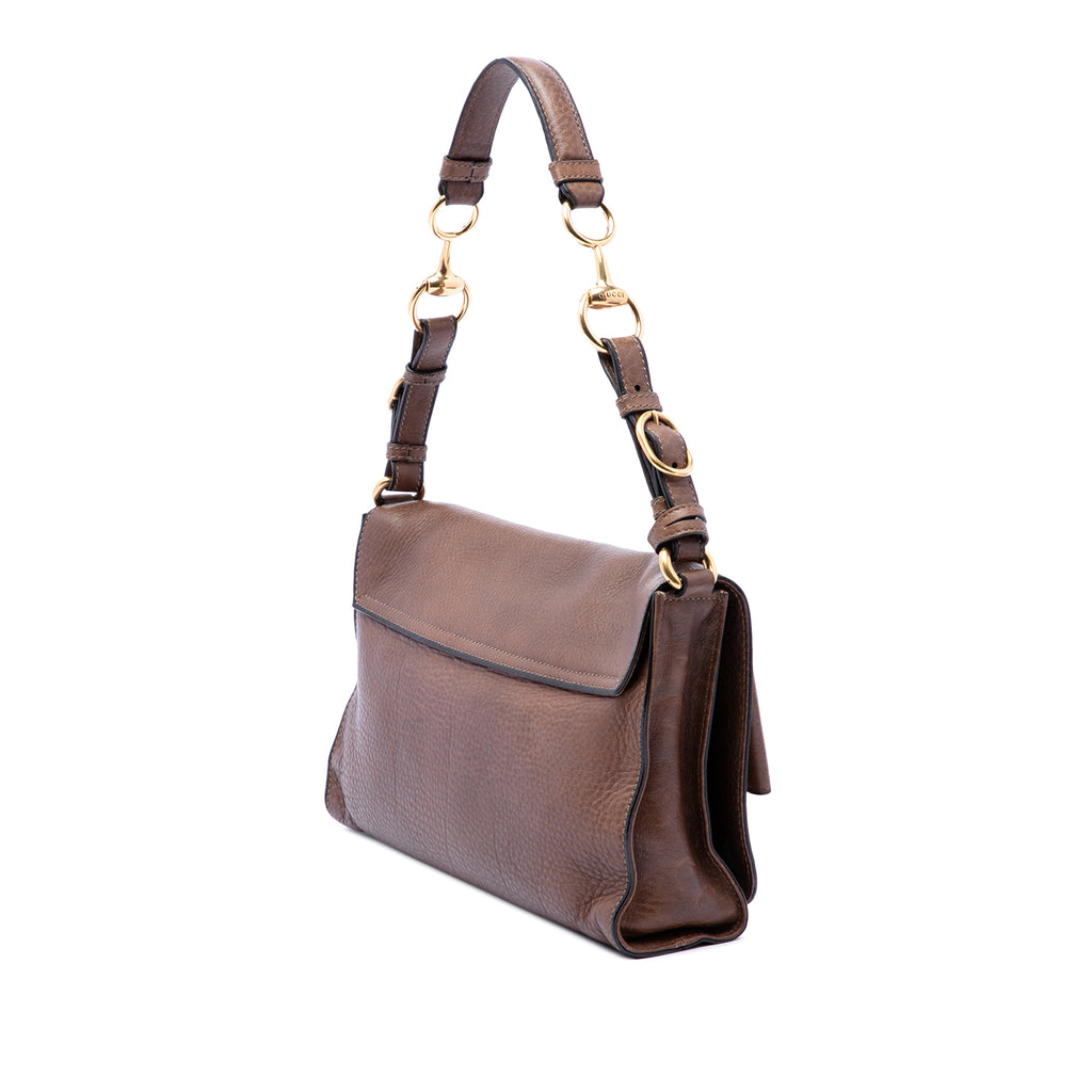 Gucci Grained Calfskin Harness Shoulder Bag