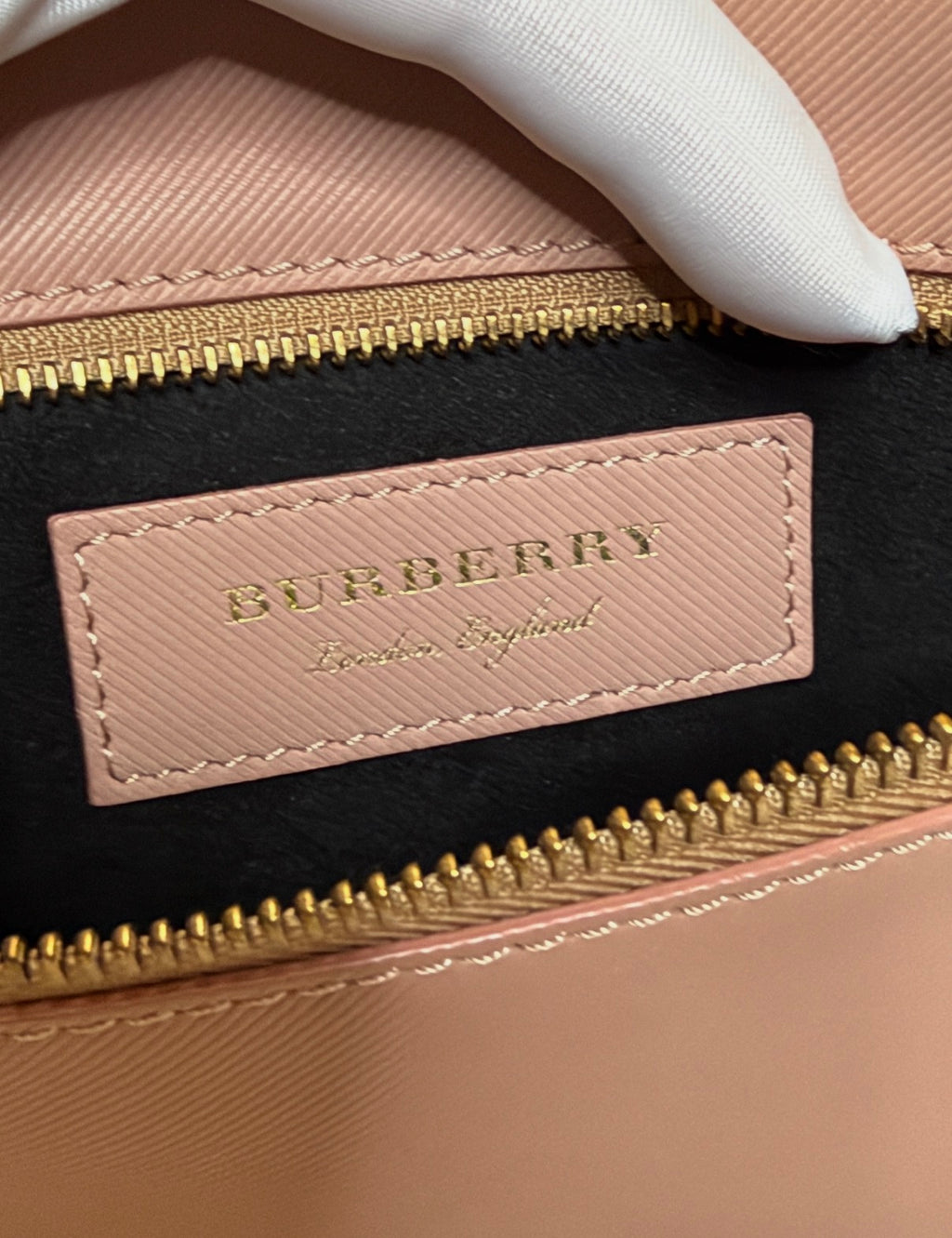 Burberry Dusty Rose Canvas Pendleton Lock Pouch Clutch – Gold Hardware