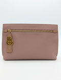 Burberry Dusty Rose Canvas Pendleton Lock Pouch Clutch – Gold Hardware