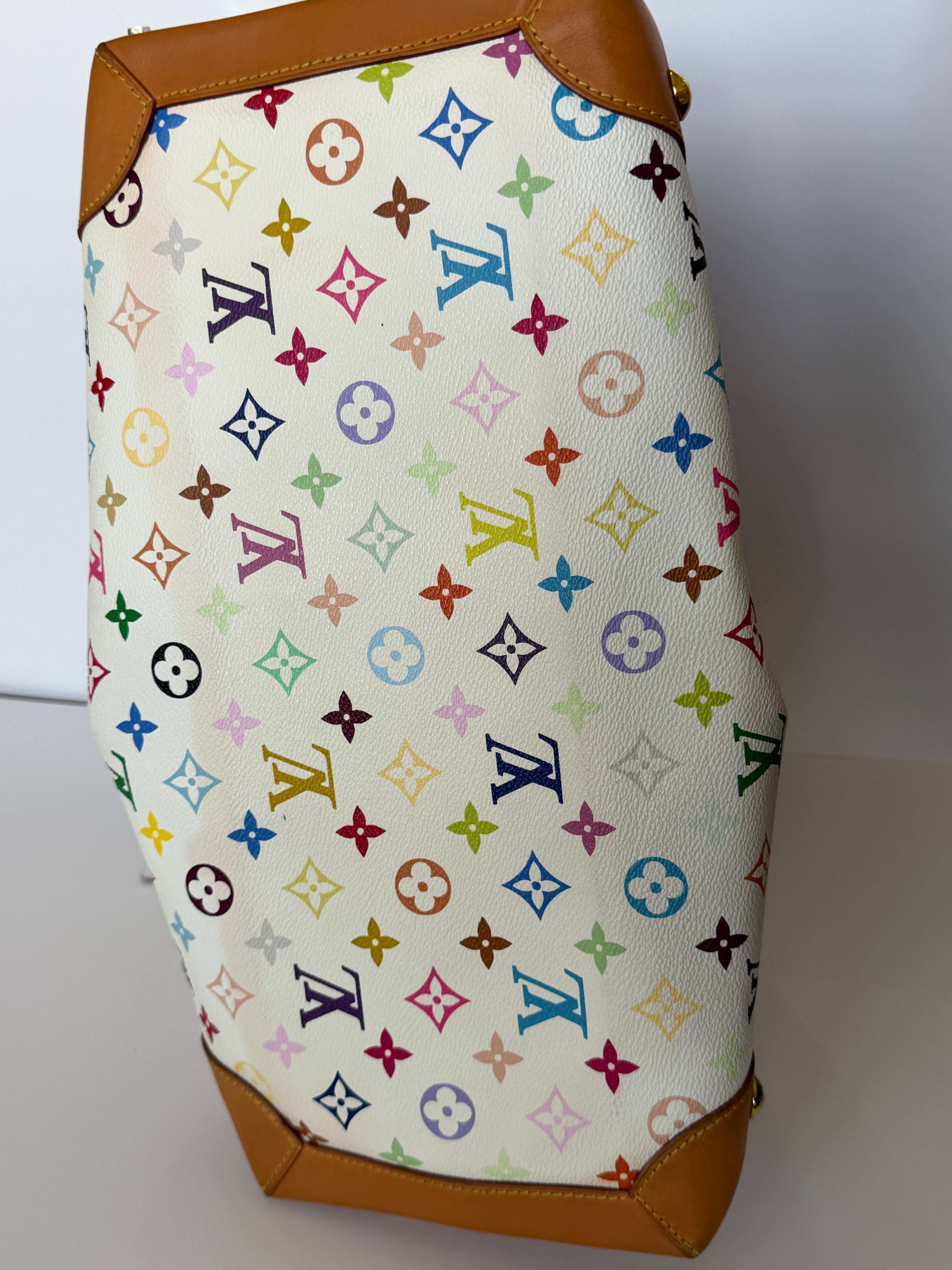 Louis Vuitton x Takashi Murakami Monogram Multicolor Ursula White Shoulder Bag