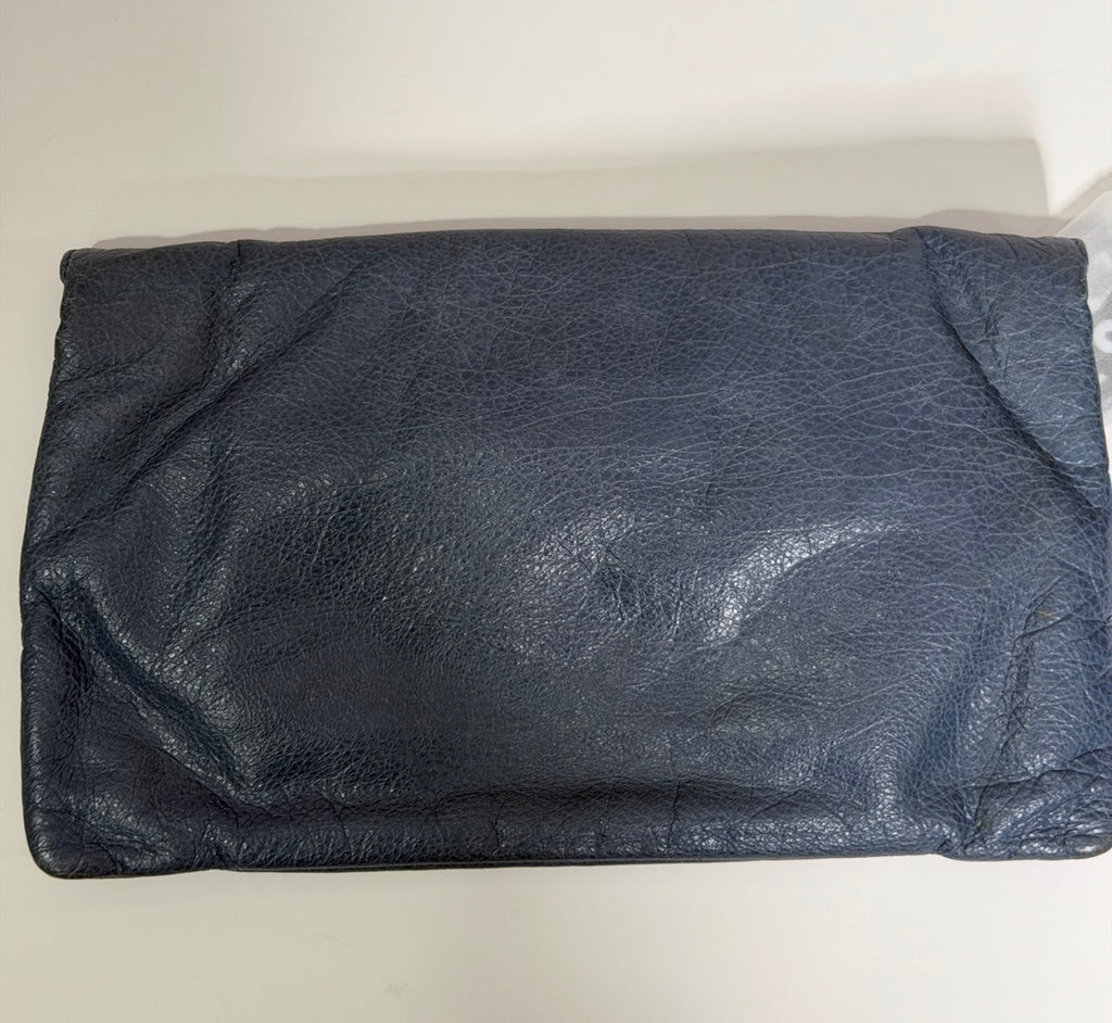 Balenciaga Lambskin Motocross Giant 12 Envelope Clutch – Slate Blue
