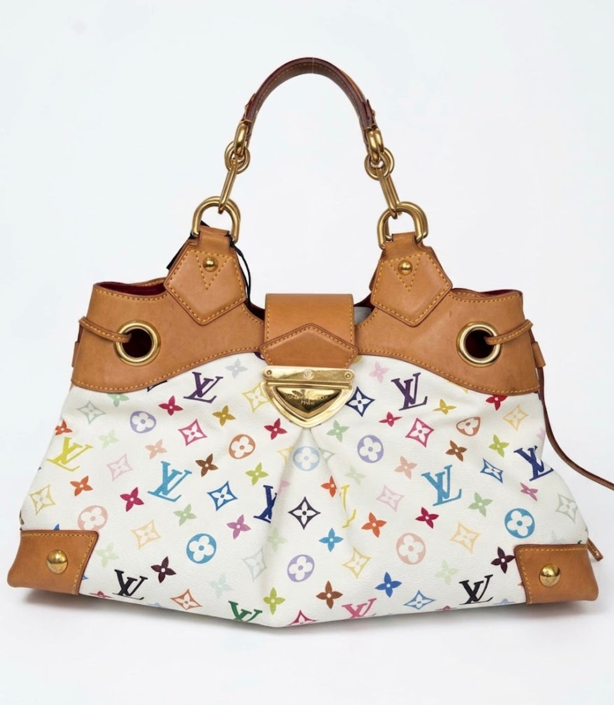Louis Vuitton x Takashi Murakami Monogram Multicolor Ursula White Shoulder Bag