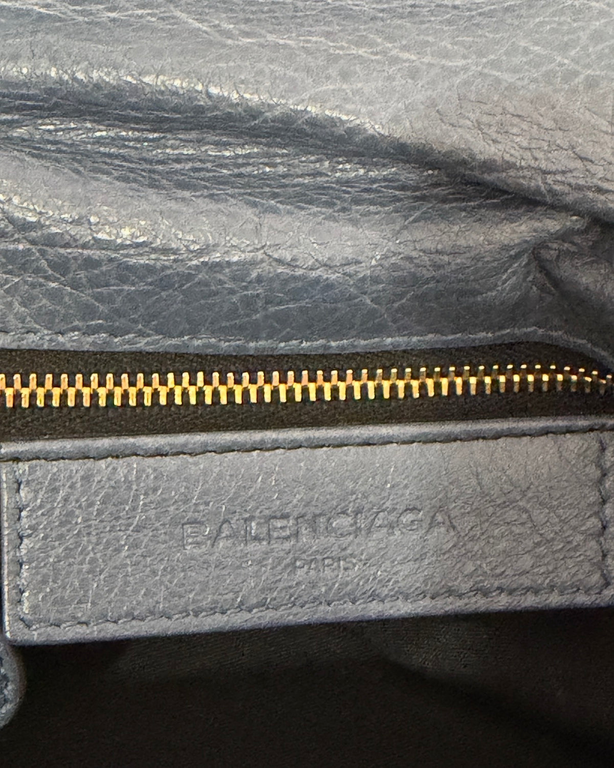 Balenciaga Lambskin Motocross Giant 12 Envelope Clutch – Slate Blue