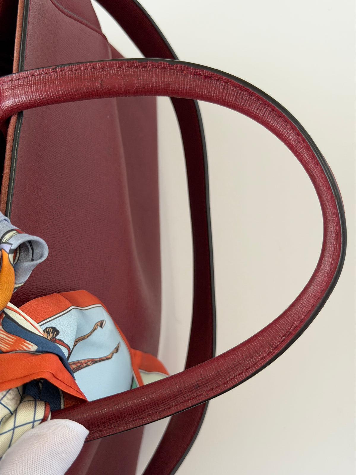 Fendi 2Jours Medium Leather Tote in Burgundy