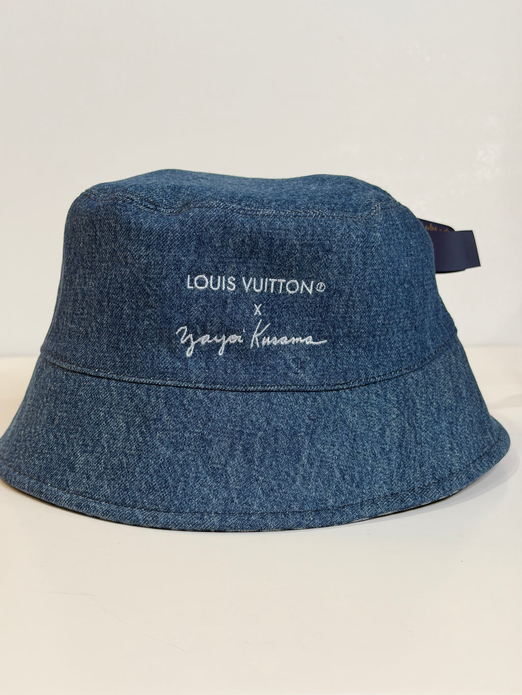Louis Vuitton x Yayoi Kusama Reversible Pumpkin Denim Bucket Hat (Ref: M7066L)