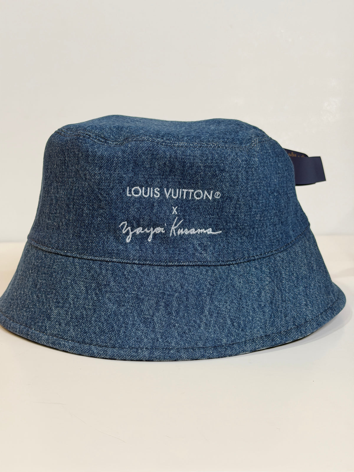 Louis Vuitton x Yayoi Kusama Reversible Pumpkin Denim Bucket Hat (Ref: M7066L)